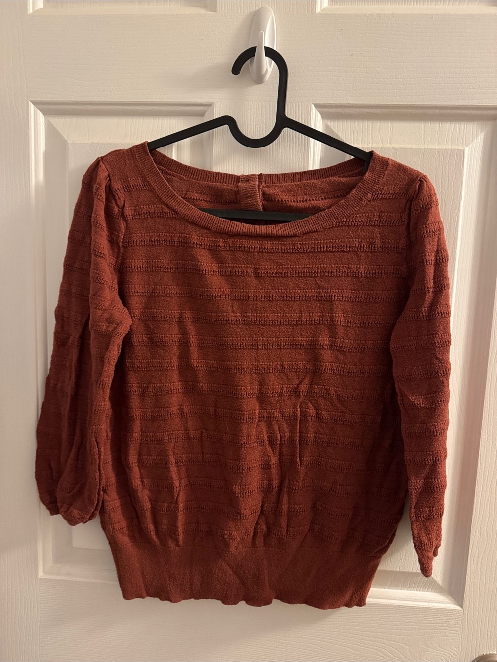 LOFT Rust Crewneck Knit Sweater